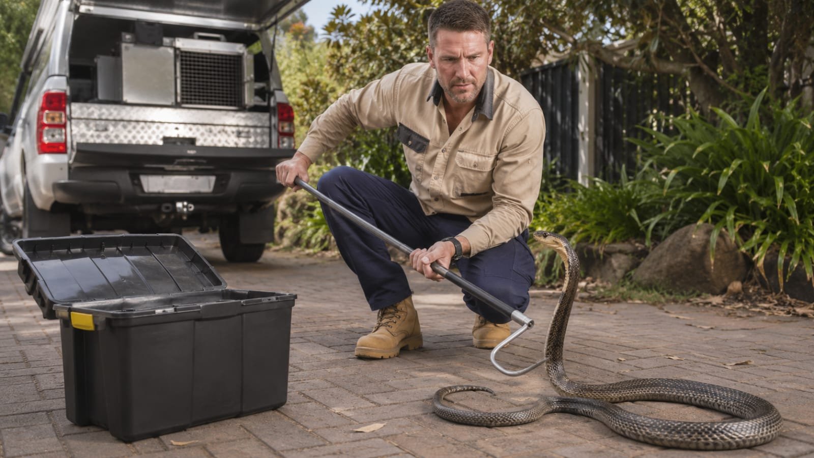 Licensed snake catcher